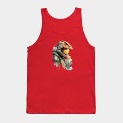 Halo Master Chief Watercolor Original Artwork Tank Top Official Halo Merch Store Merch