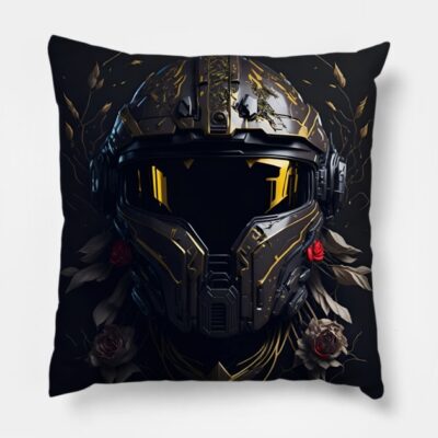 Halo Master Chief Helmet 01 Gold And Rose Collecti Throw Pillow Official Halo Merch Store Merch