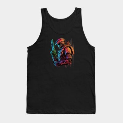 Halo Master Chief Neon Original Artwork Tank Top Official Halo Merch Store Merch