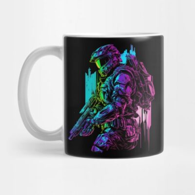 Halo Master Chief Neon Original Artwork Mug Official Halo Merch Store Merch