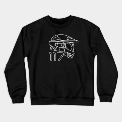 Master Chief 117 Line Art Minimalist Crewneck Sweatshirt Official Halo Merch Store Merch