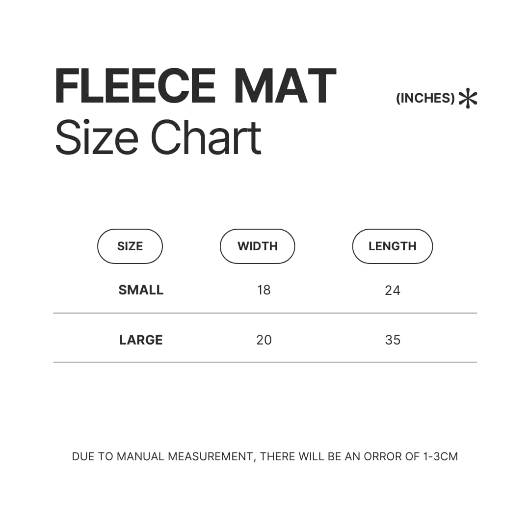 Fleece Mat Size Chart - Halo Merch