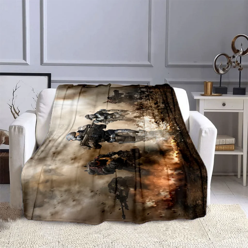 Halo Shoot Game Sergeant Blanket Children s Blanket High Quality Flannel Blanket Soft and Comfortable Home 13 - Halo Merch