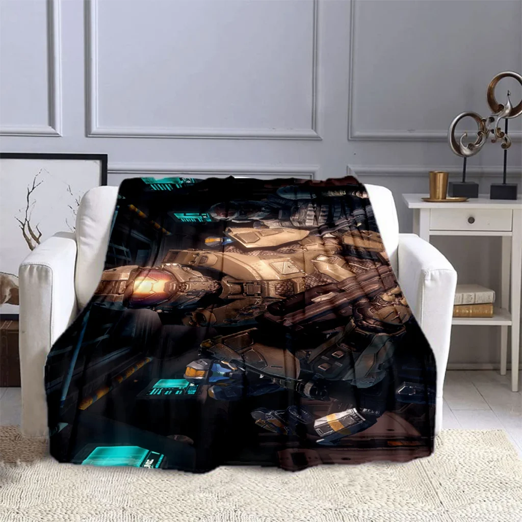 Halo Shoot Game Sergeant Blanket Children s Blanket High Quality Flannel Blanket Soft and Comfortable Home 14 - Halo Merch