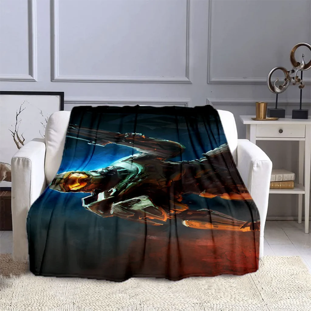 Halo Shoot Game Sergeant Blanket Children s Blanket High Quality Flannel Blanket Soft and Comfortable Home 15 - Halo Merch