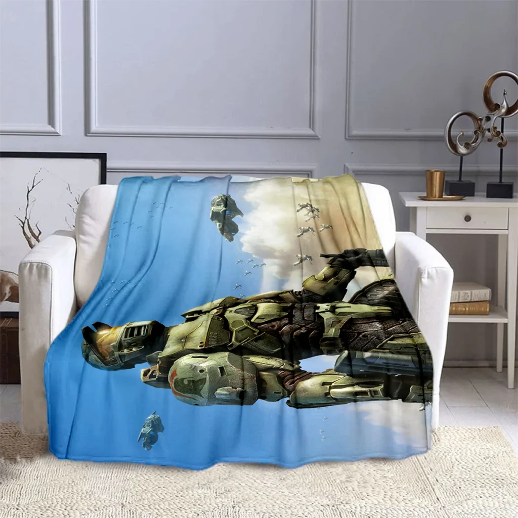 Halo Shoot Game Sergeant Blanket Children s Blanket High Quality Flannel Blanket Soft and Comfortable Home 4 - Halo Merch