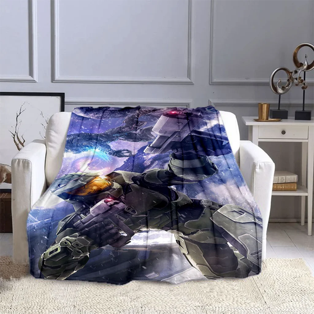 Shoot Game Halo Sergeant Blanket Children s Blanket High Quality Flannel Blanket Soft and Comfortable Home 1 - Halo Merch