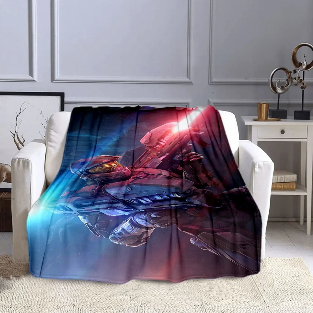 Shoot Game Halo Sergeant Blanket Children s Blanket High Quality Flannel Blanket Soft and Comfortable Home 10 - Halo Merch