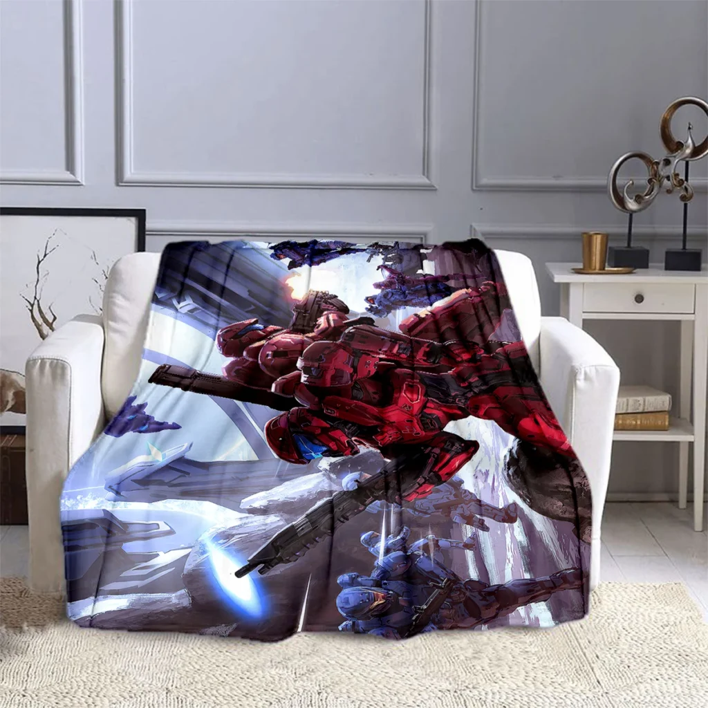 Shoot Game Halo Sergeant Blanket Children s Blanket High Quality Flannel Blanket Soft and Comfortable Home 15 - Halo Merch