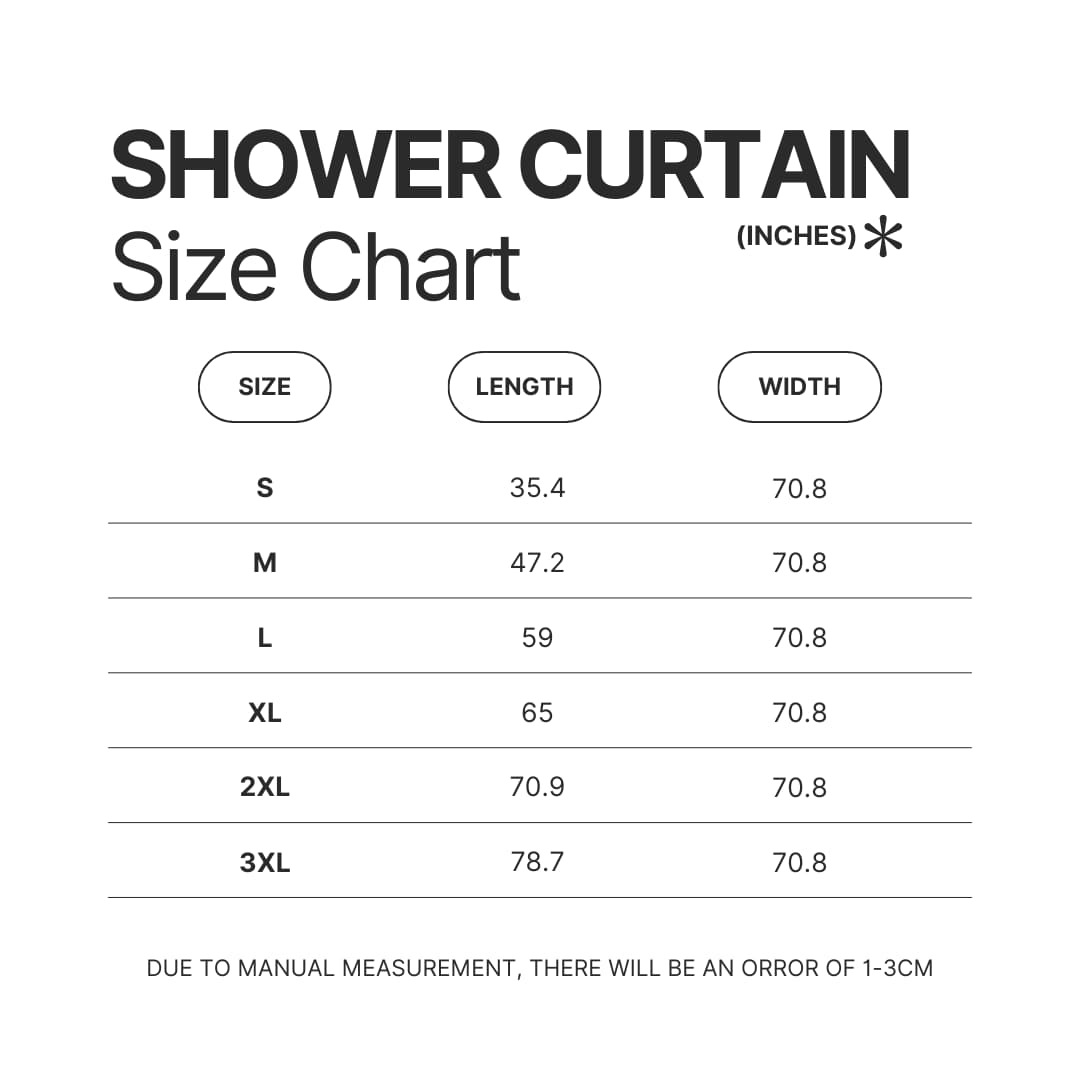 Shower Curtain Size Chart - Halo Merch