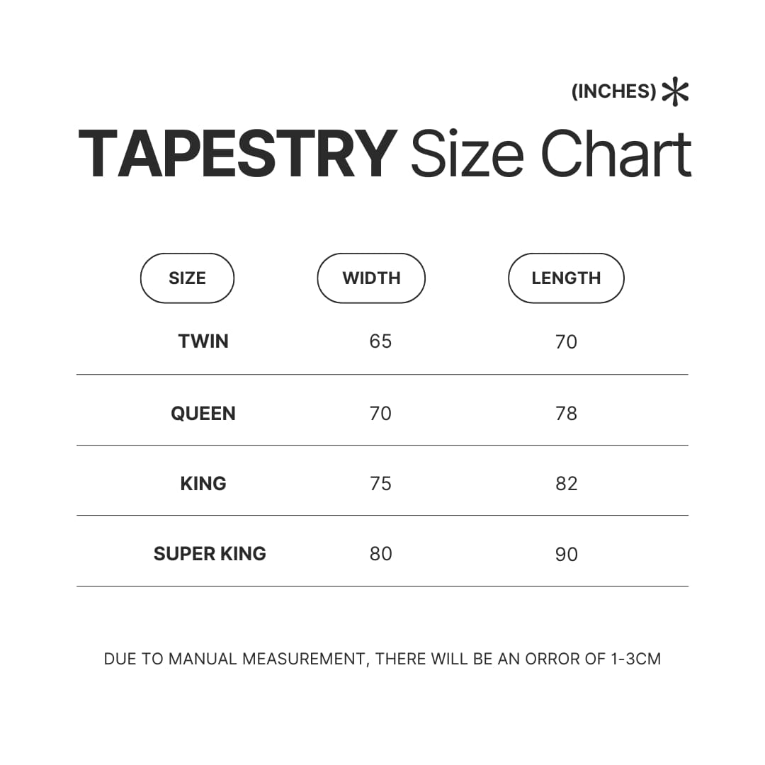 Tapestry Size Chart - Halo Merch