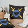 Halo Crossed Swords Emblem - Blue Team Throw Pillow Official Halo Merch Store Merch